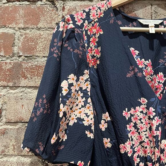 Rebecca Taylor Silk Cherry Blossom Phlox Dress Size 10 - Picture 8 of 10